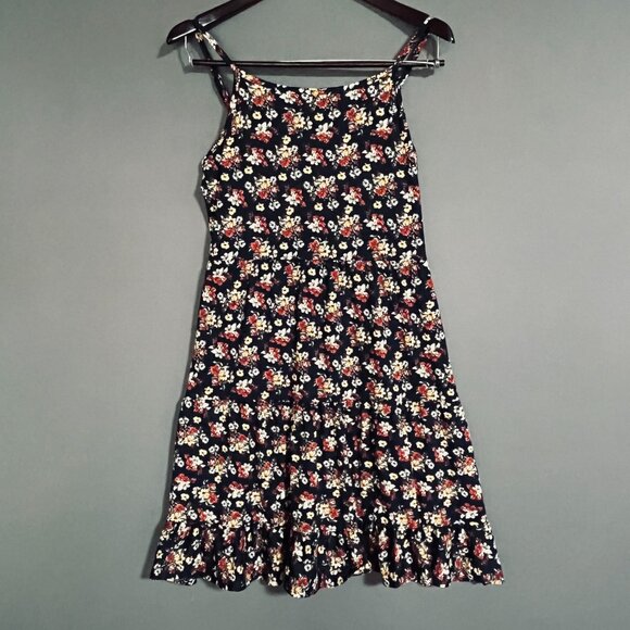 Beautees NWOT Navy Spaghetti Strap Floral Midi Sundress Girl's 16 - Picture 1 of 6
